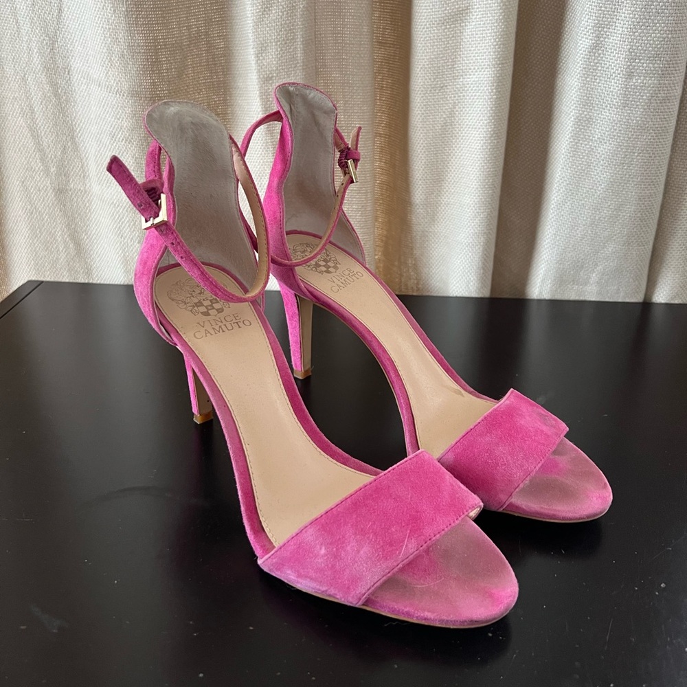 Vince Camuto Suede Heels - size 9.5, hot pink